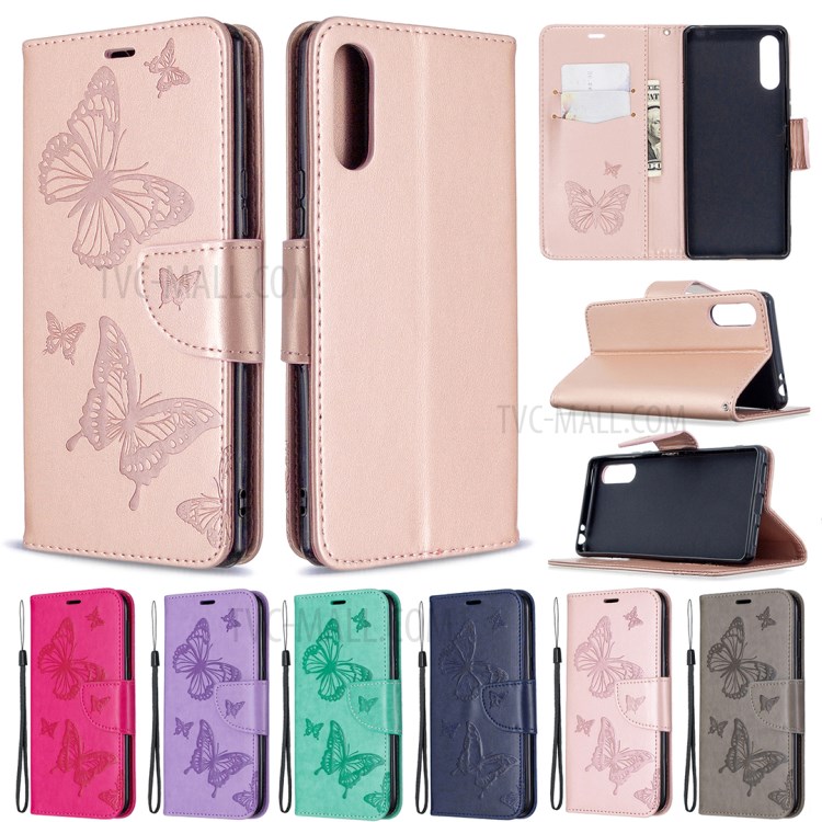 Shell De Couro Elegante Borboleta Marca Para Sony Xperia L4 - Castanho-10