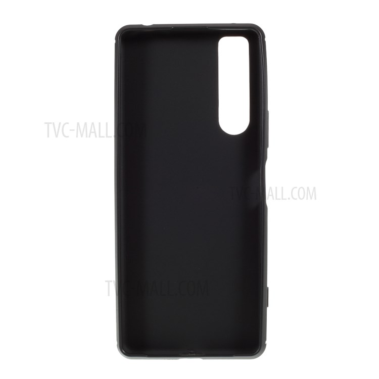 Fibra De Carbono Textura Tampa Do Telefone TPU Para Sony Xperia 1 II - Preto-3