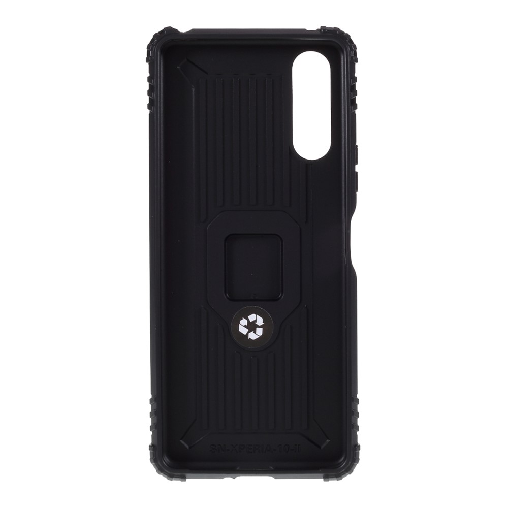 Finger Ring Kickstand Shell Shockproof TPU Cover for Sony Xperia 10 II - Black-3