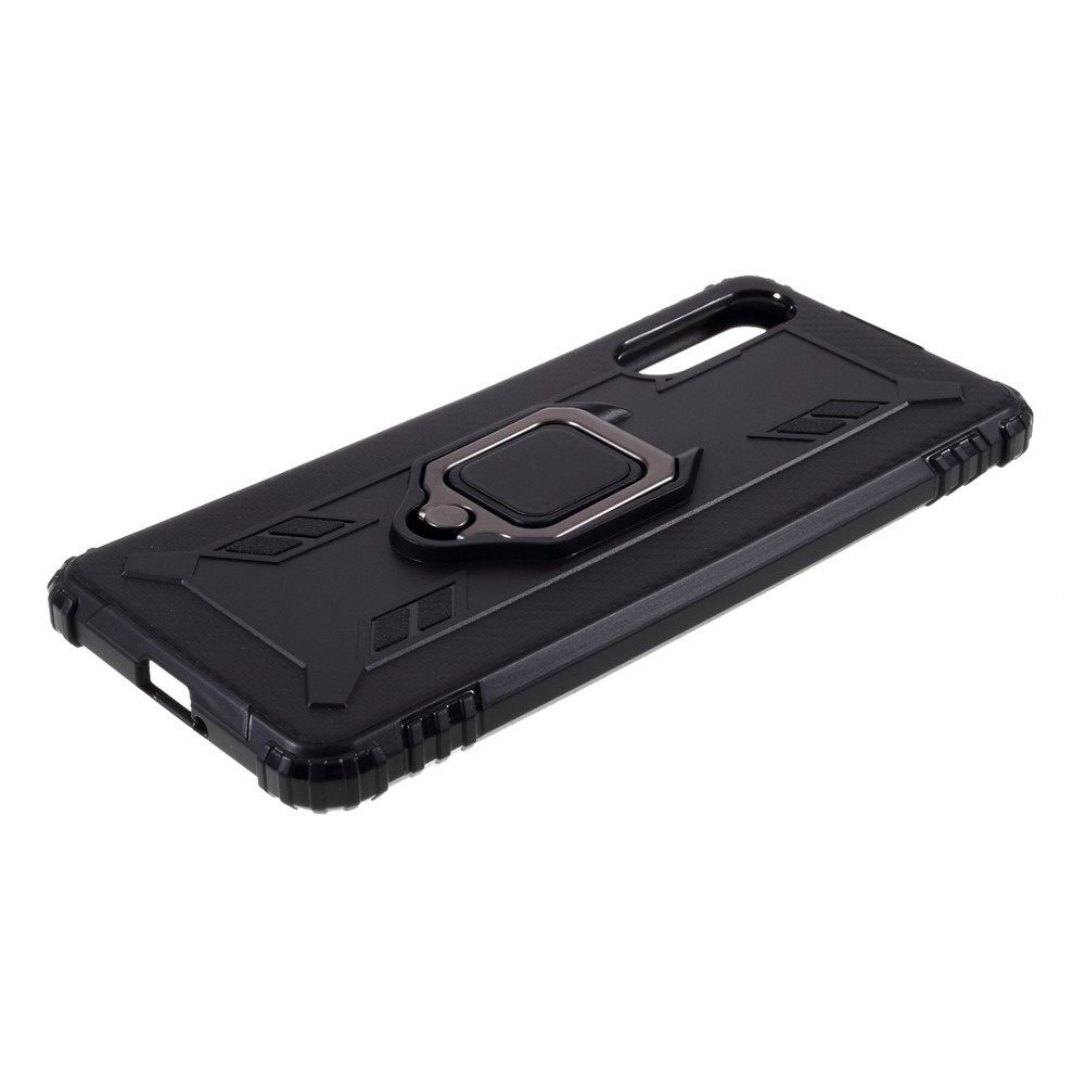 Finger Ring Kickstand Shell Shockproof TPU Cover for Sony Xperia 10 II - Black-5