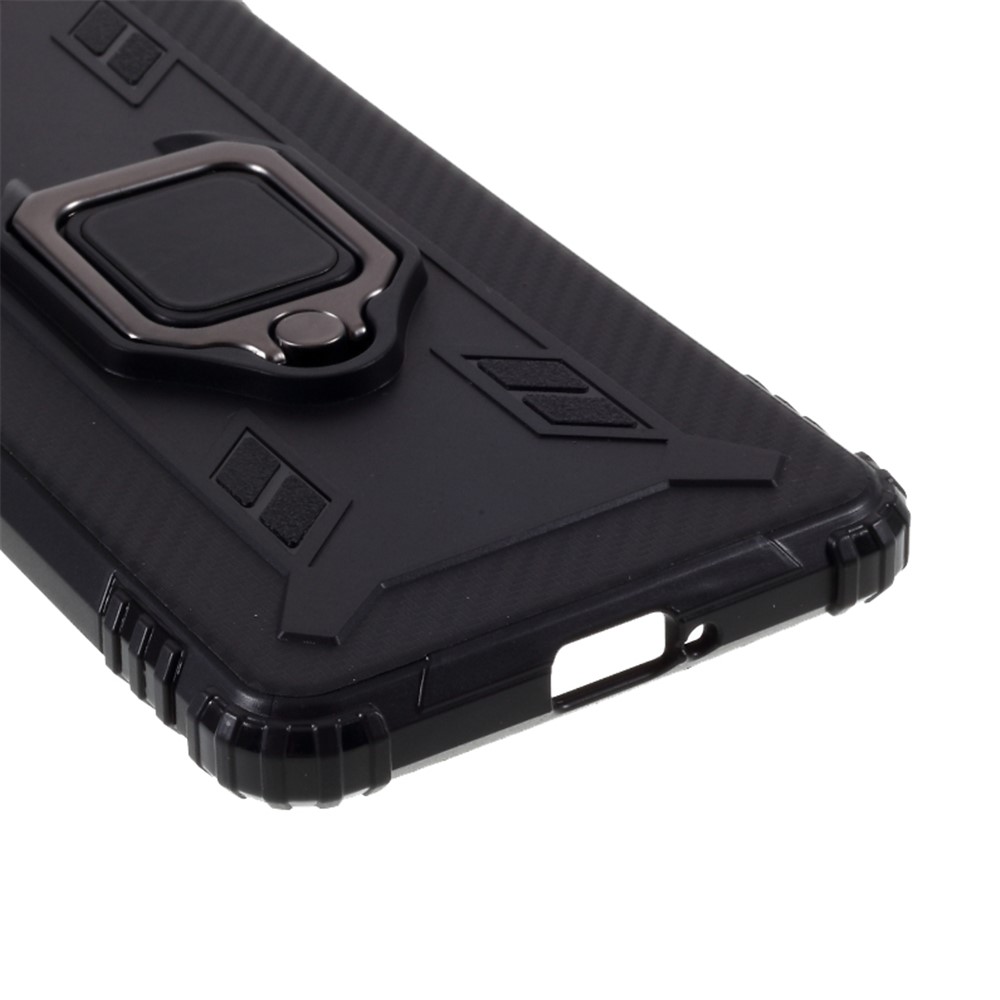 Finger Ring Kickstand Shell Shockproof TPU Cover for Sony Xperia 10 II - Black-6