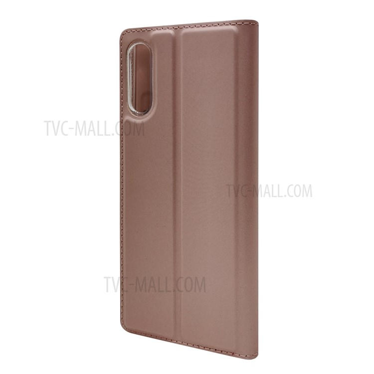 Magnetic Adsorption Stand Card Holder Leather Case for Sony Xperia L4 - Rose Gold-3