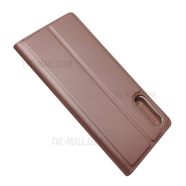 Magnetic Adsorption Stand Card Holder Leather Case for Sony Xperia L4 - Rose Gold-6