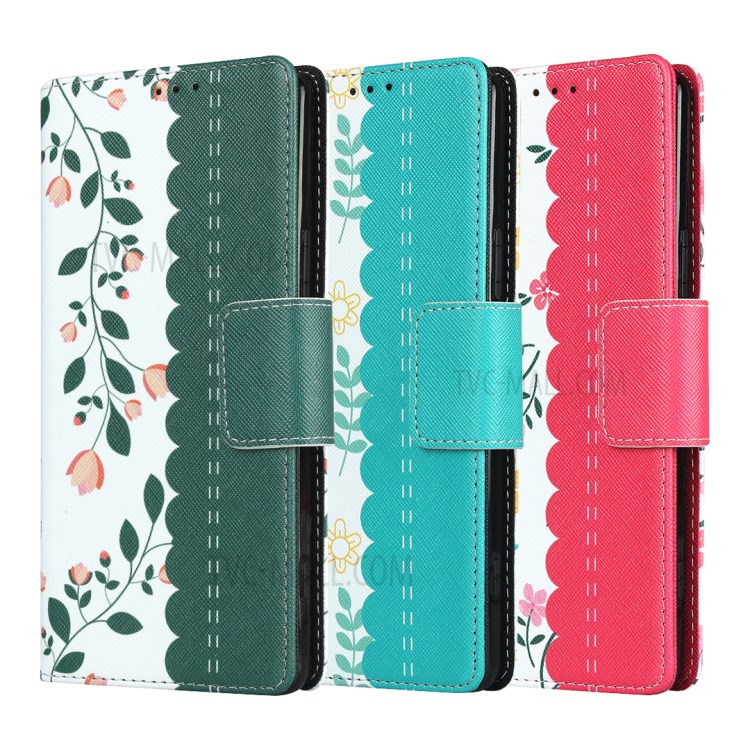 Flowers Printing Surface PU Leather + TPU Shell for Sony Xperia 1 II - Red-9