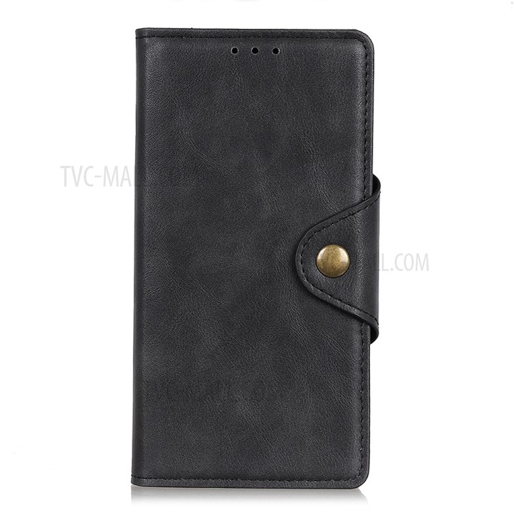 Brass Buckle Leather Unique Cover for Sony Xperia 5 II - Black-2