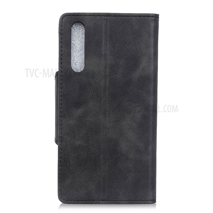 Brass Buckle Leather Unique Cover for Sony Xperia 5 II - Black-3