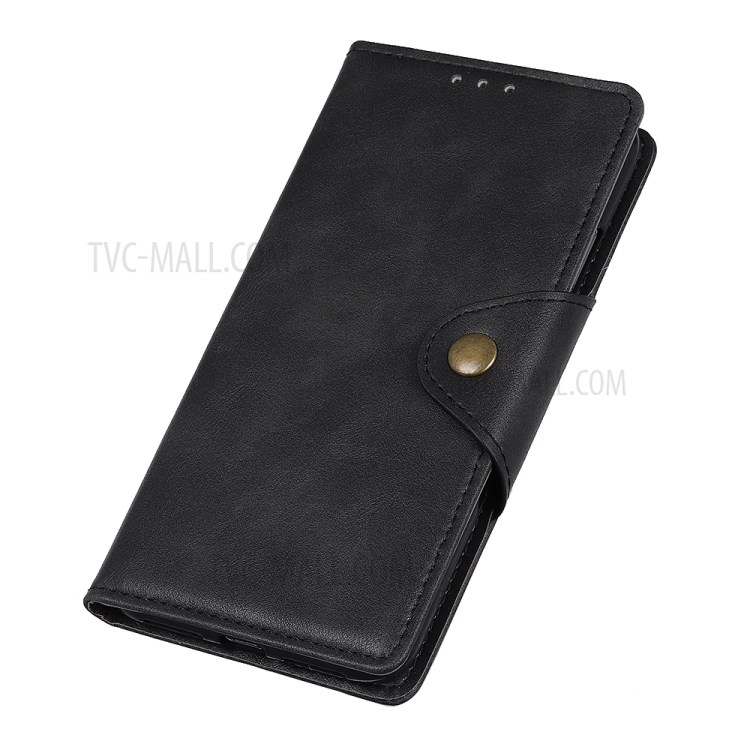 Brass Buckle Leather Unique Cover for Sony Xperia 5 II - Black-8