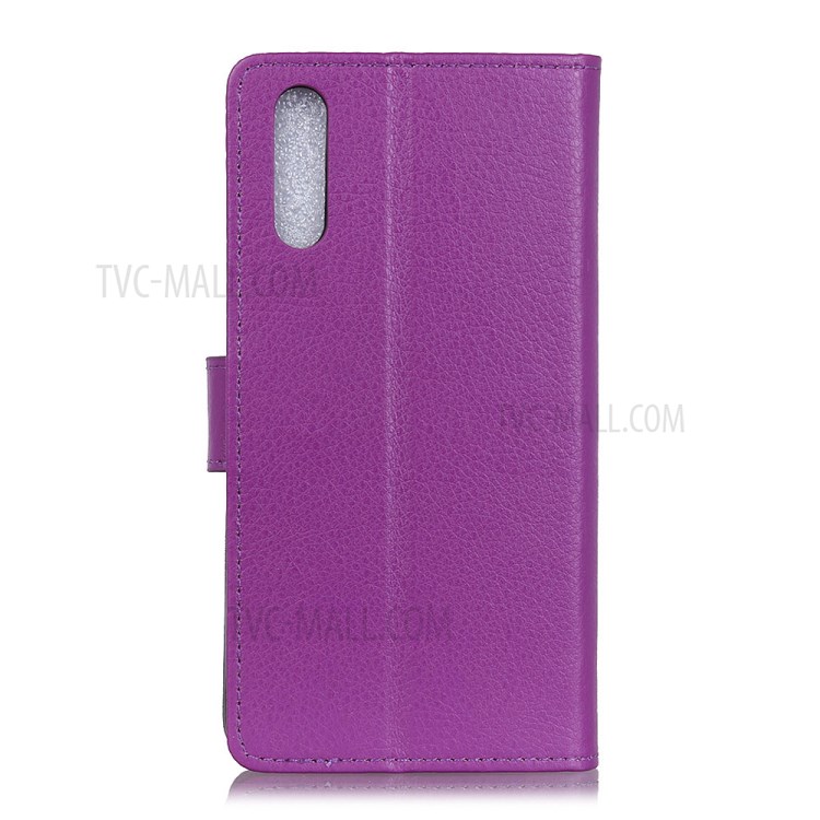 Litchi Texture Wallet Stand Leather Mobile Phone Stylish Case for Sony Xperia 5 II - Purple-10