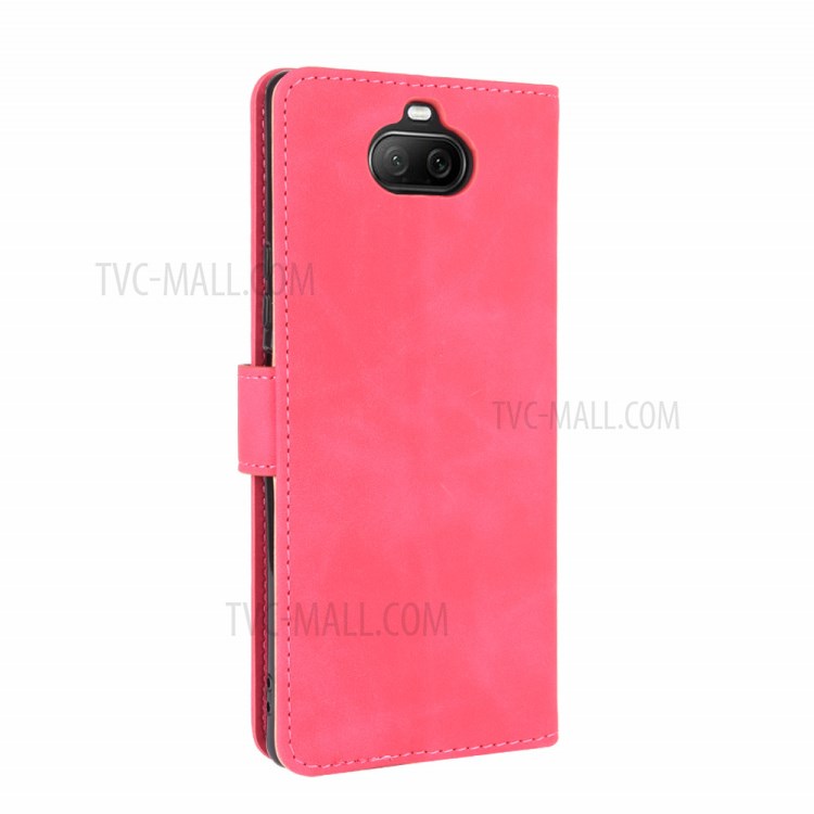 Skin-touch PU Leather Wallet Stand Phone Case for Sony Xperia 8 Lite - Rose-6