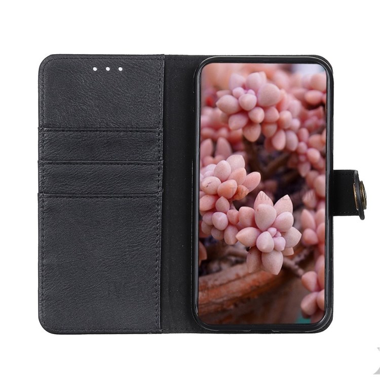 Khazneh en Cuir Wallet Stand Case Pour Sony Xperia 5 II - le Noir