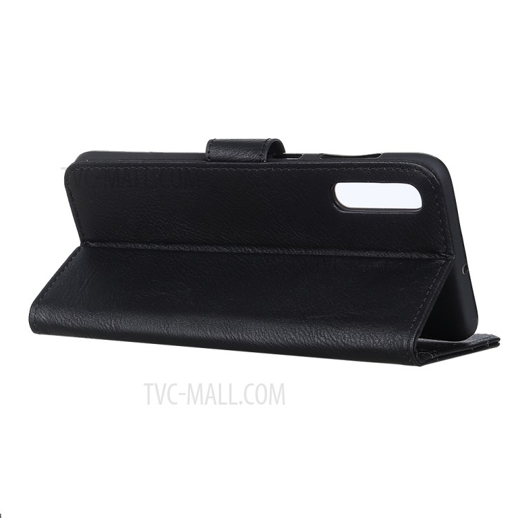 Khazneh en Cuir Wallet Stand Case Pour Sony Xperia 5 II - le Noir