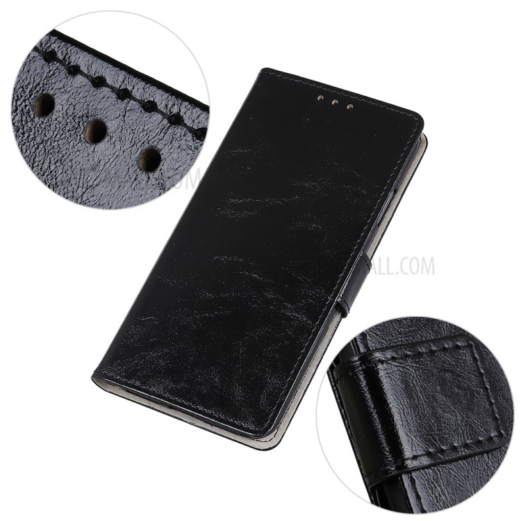 Crazy Horse Skin Leather Shell with Wallet Case for Sony Xperia 5 II - Black-8