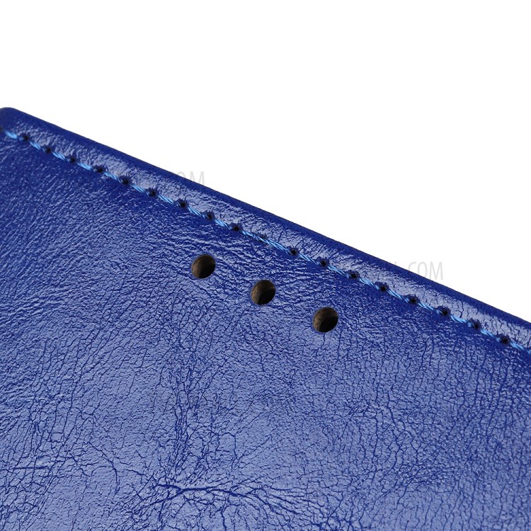 Crazy Horse Skin Leather Shell with Wallet Case for Sony Xperia 5 II - Blue-5
