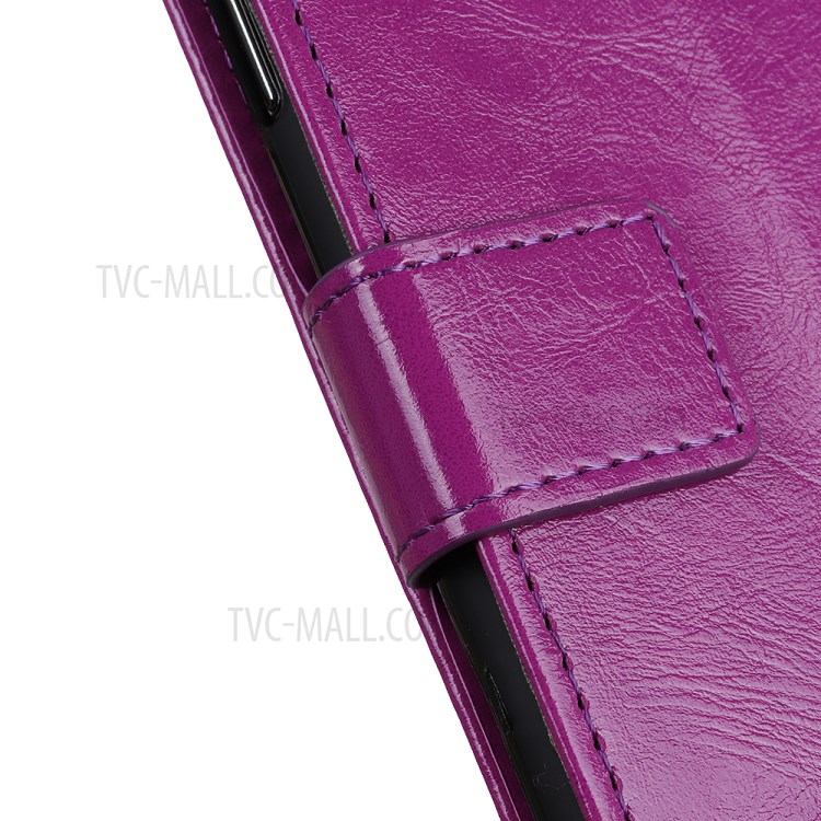 Crazy Horse Skin Leather Shell with Wallet Case for Sony Xperia 5 II - Purple-5