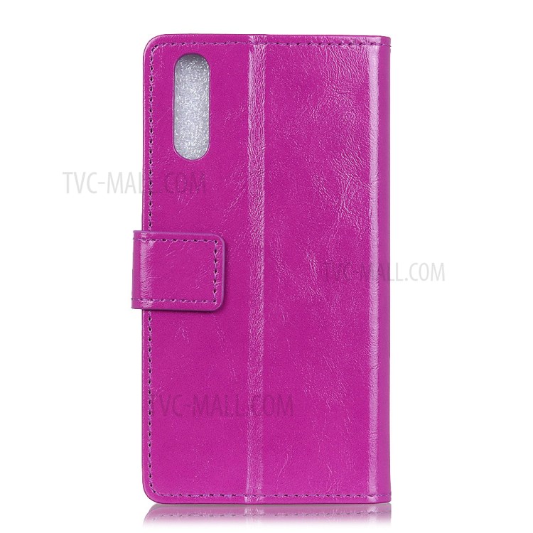 Crazy Horse Skin Leather Shell with Wallet Case for Sony Xperia 5 II - Purple-7