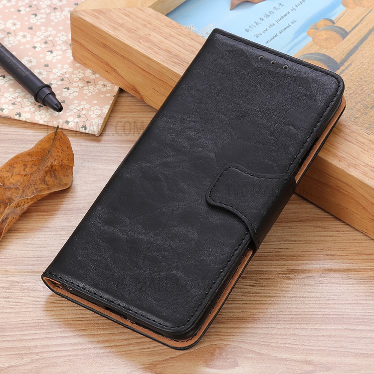 Crazy Horse Split Leather Case with Stand Wallet for Sony Xperia 5 II - Black-12