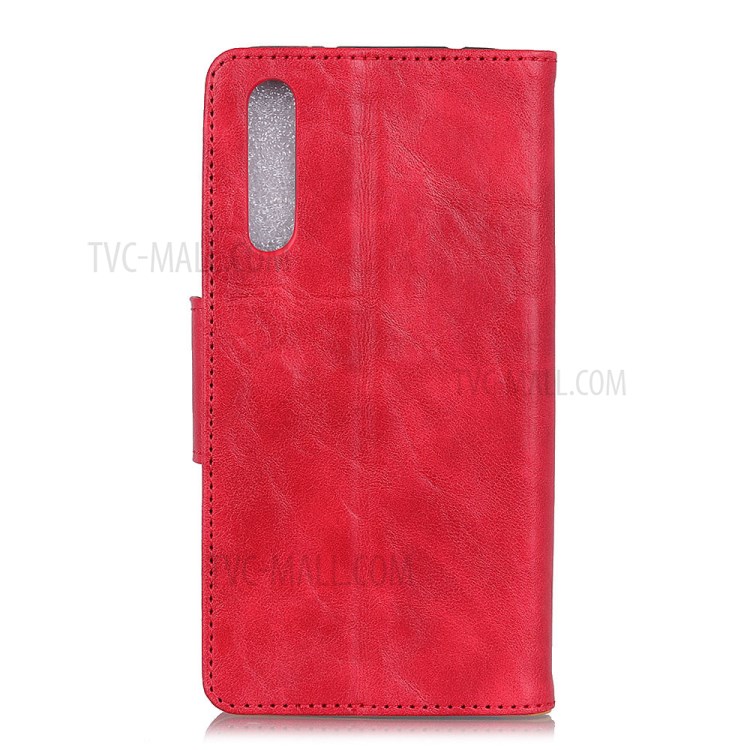 Crazy Horse Split Leather Case with Stand Wallet for Sony Xperia 5 II - Red-3