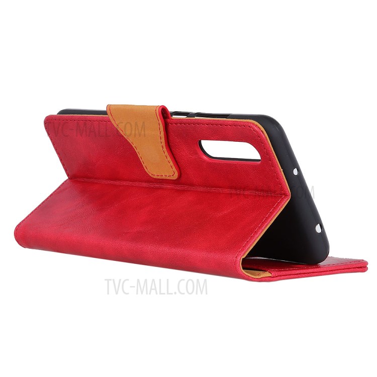 Crazy Horse Split Leather Case with Stand Wallet for Sony Xperia 5 II - Red-4