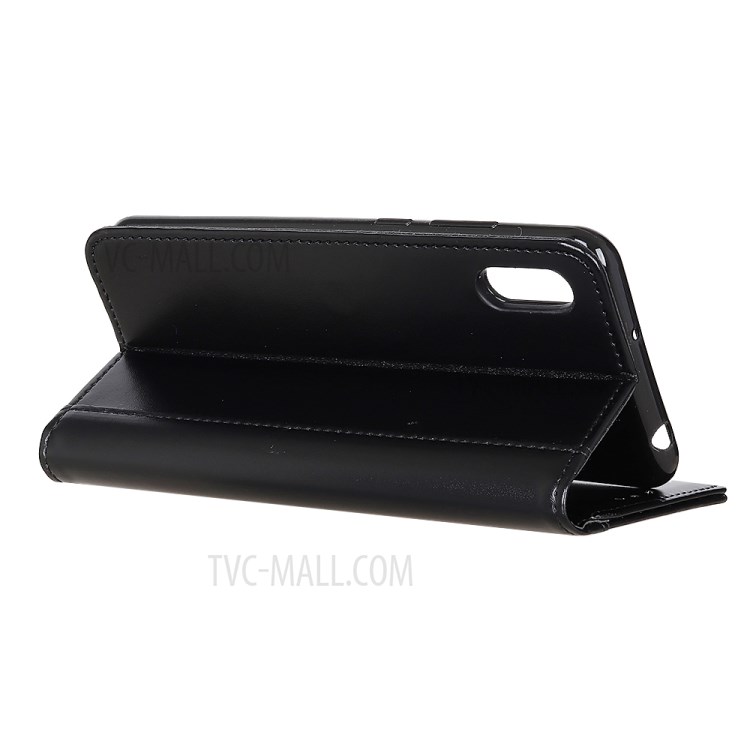 Auto-absorbed Split Leather with Wallet Case for Sony Xperia 5 II - Black-4