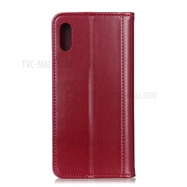 Auto-absorbed Split Leather with Wallet Case for Sony Xperia 5 II - Red-3