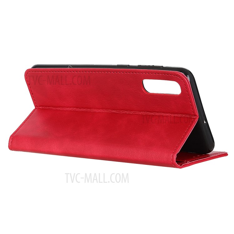 Litchi Grain Wallet Stand Leather Protective Case for Sony Xperia 5 II - Red-4