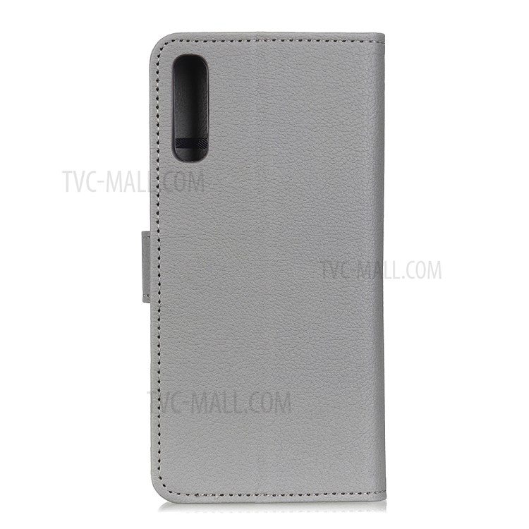 Litchi Texture Wallet Stand Leather Cell Phone Case for Sony Xperia 5 II - Grey-3