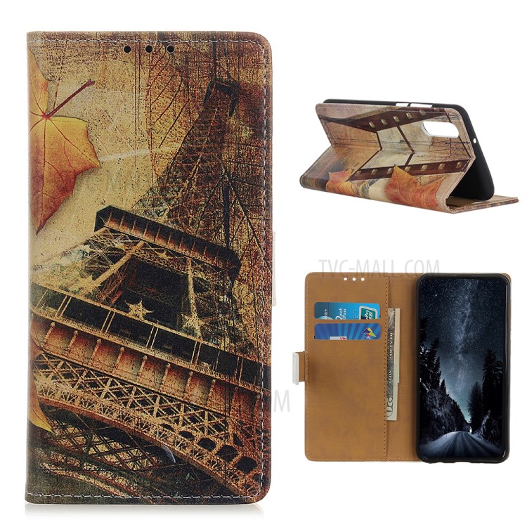 Protective Case with Wallet Leather Stand Cover for Sony Xperia 5 II - Eiffel Tower-1