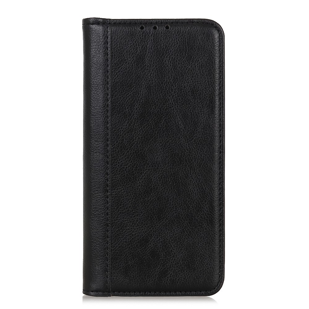 Litchi Skin Skin Auto-absorbed Split le Cuir Portable Case de Téléphone Pour Sony Xperia 5 II - le Noir