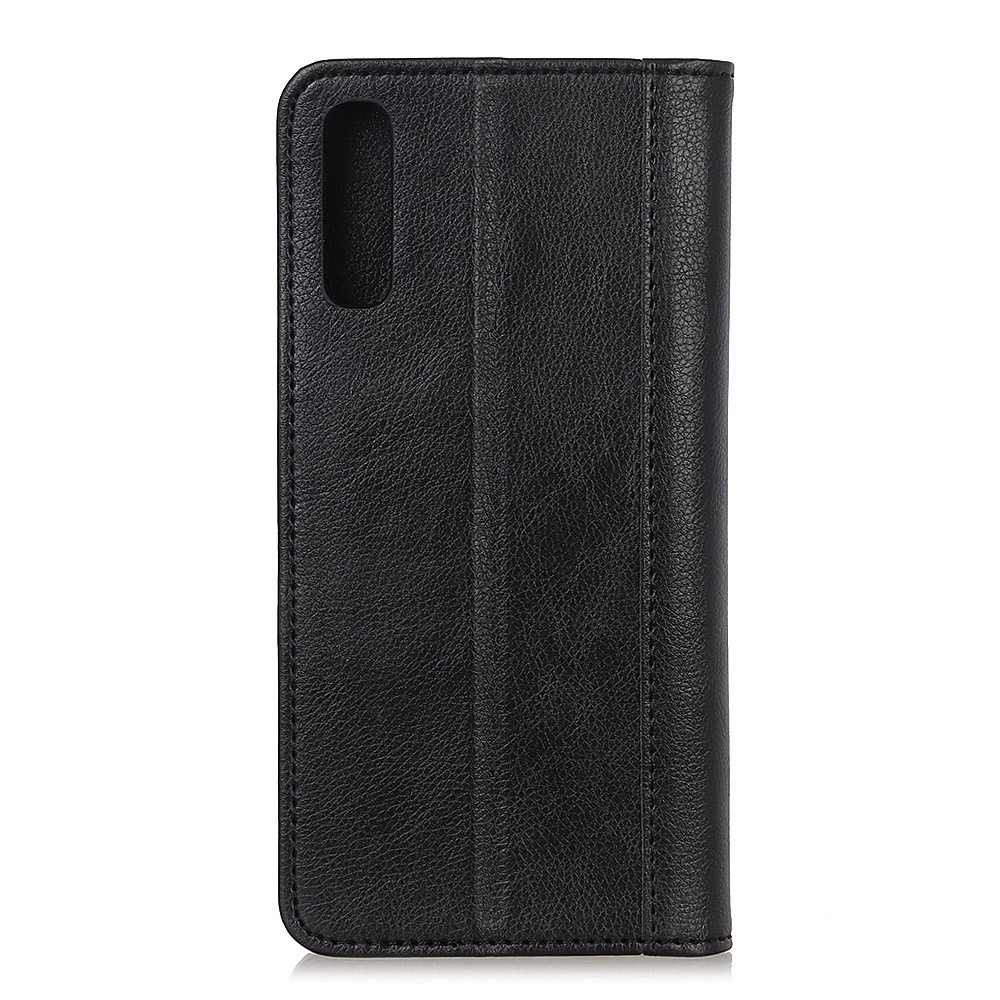 Litchi Skin Case de Teléfonos Celulares de Cuero Dividido Autoabsorbido Para Sony Xperia 5 II - Negro