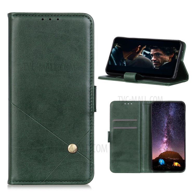 PU Leather Wallet Stand Phone Protective Cover for Sony Xperia 5 II - Green-1
