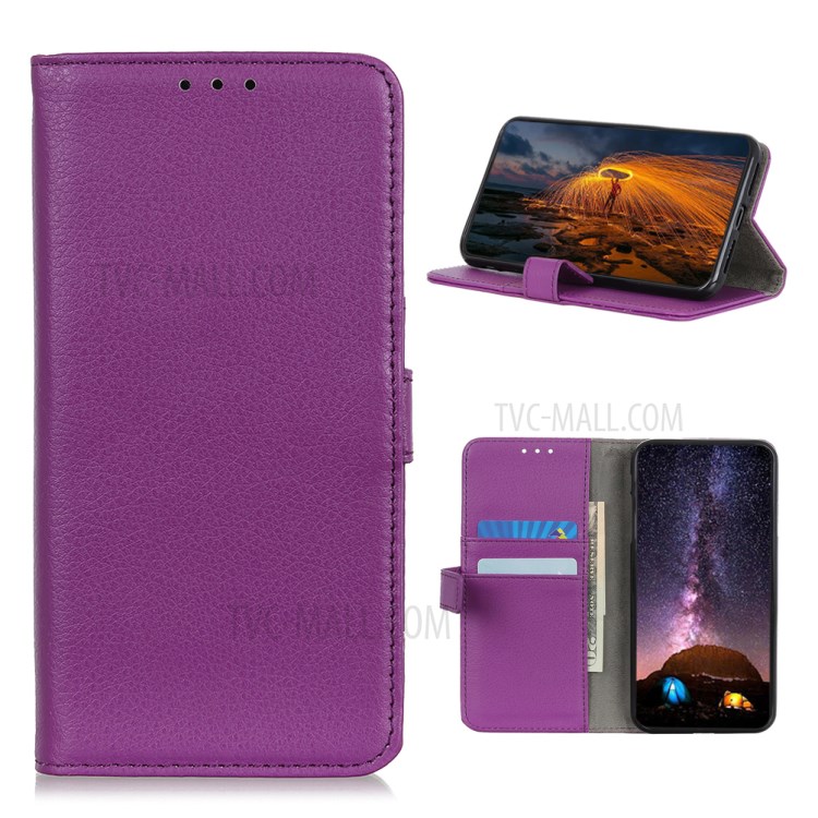 Litchi Texture Leather Mobile Phone Shell for Sony Xperia 5 II - Purple-1