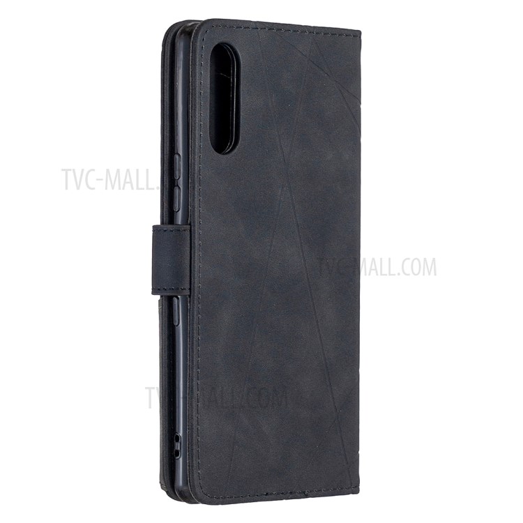 BF05 Geometric Texture Leather Shell Wallet Stand Case for Sony Xperia L4 - Black-3