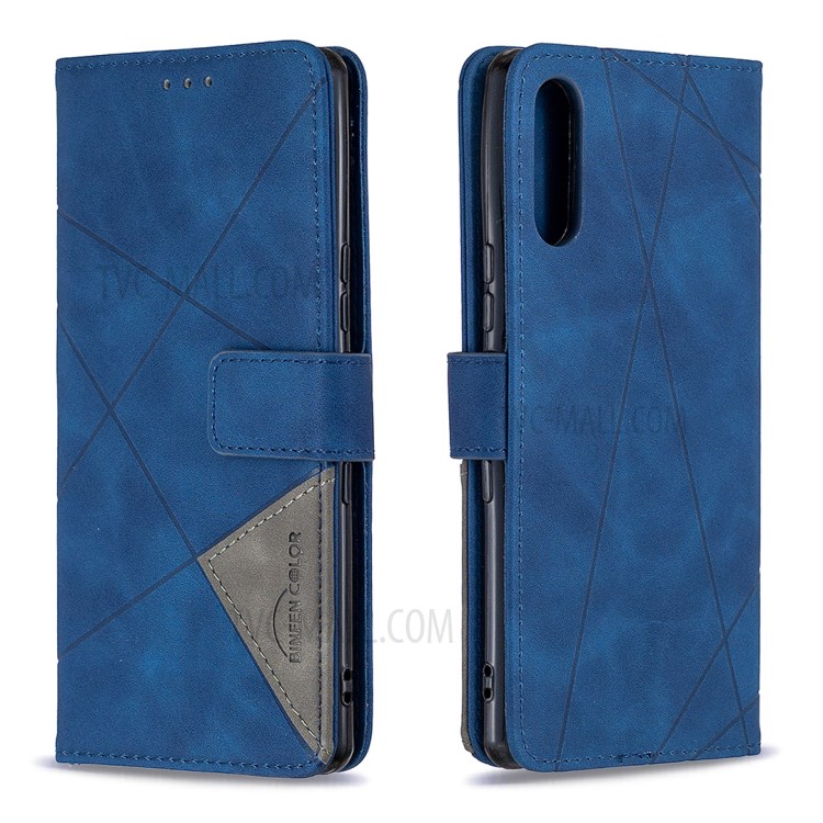 BF05 Geometric Texture Leather Shell Wallet Stand Case for Sony Xperia L4 - Blue-2
