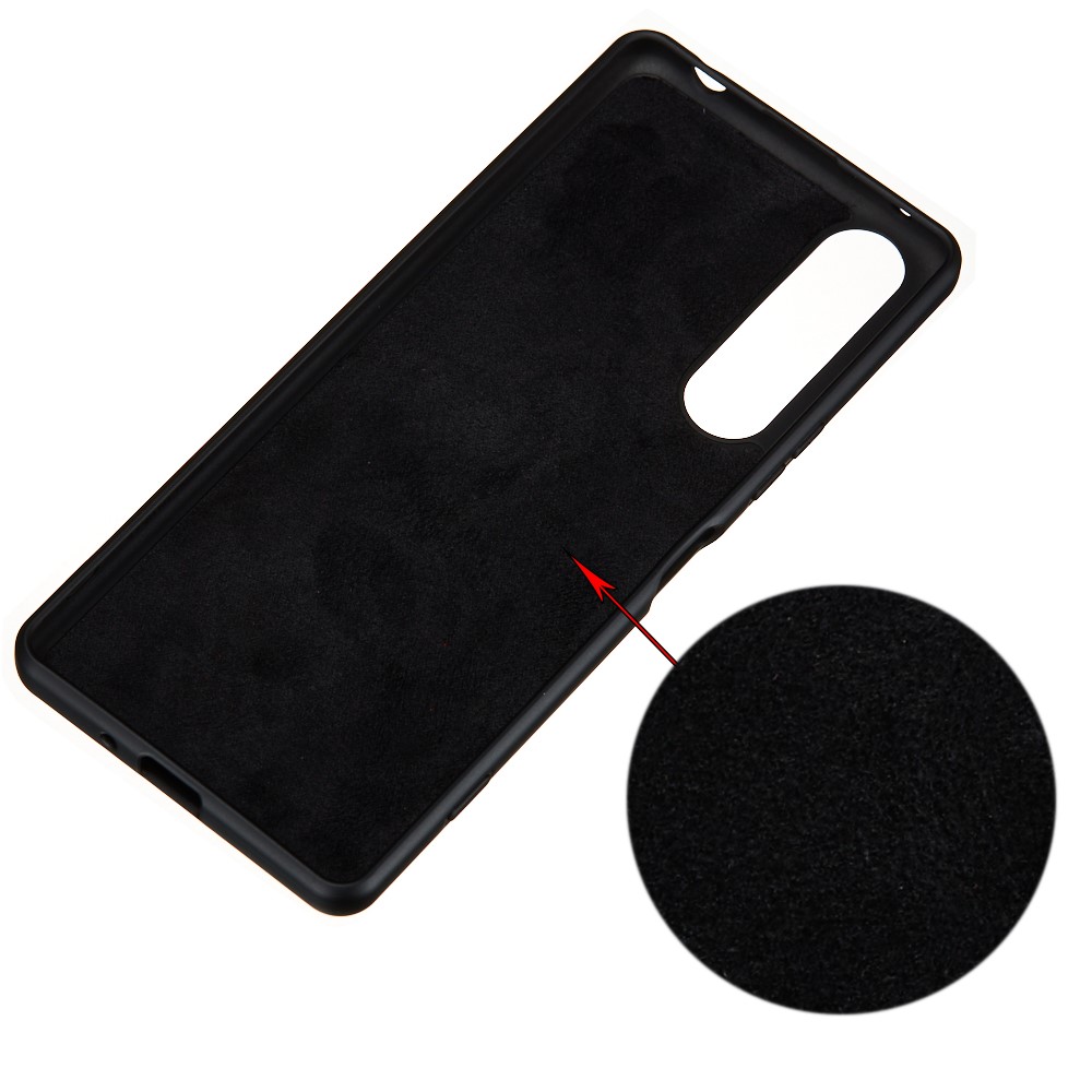 Caja Del Teléfono De Silicona Líquida Para Sony Xperia 5 II - Negro-3