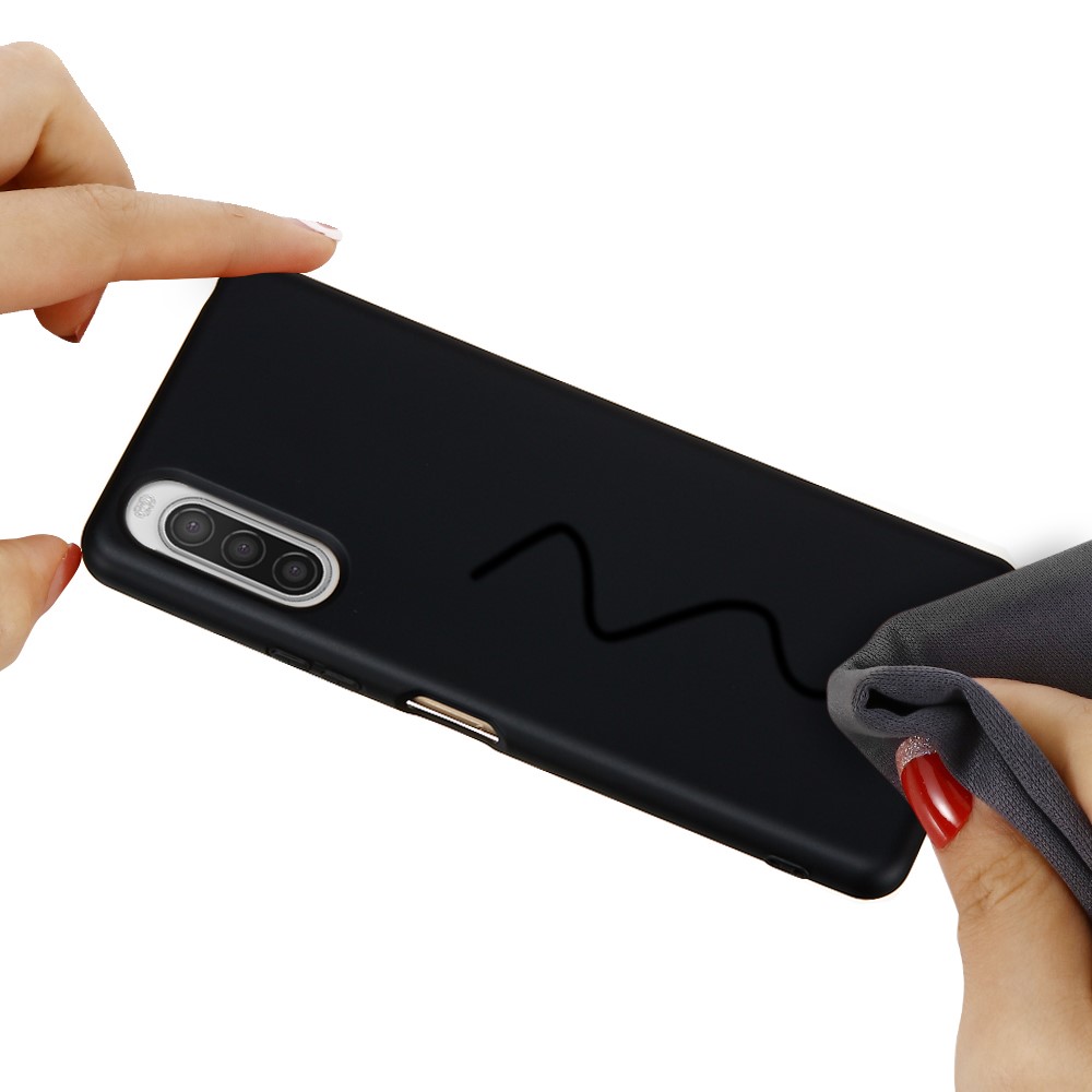 Case de Téléphone en Silicone Liquide Pour Sony Xperia 10 II - le Noir