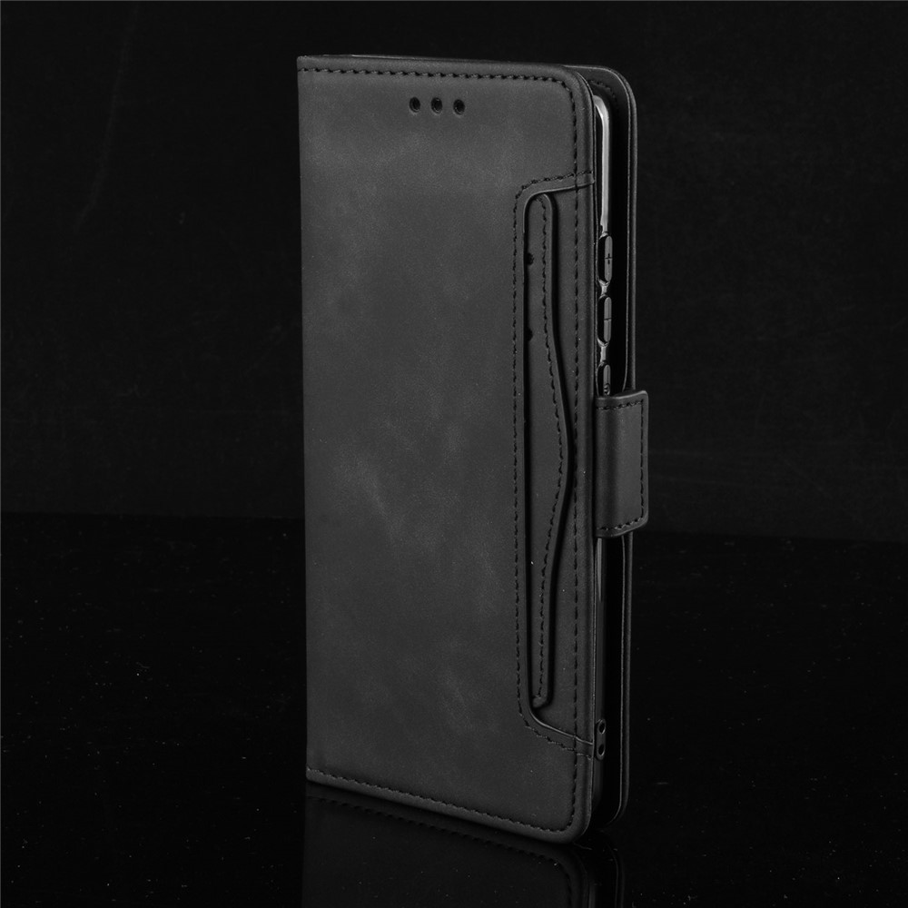 Stand de Billetera de Estuche de Cuero de Múltiples Ranuras Para Sony Xperia 5 II - Negro