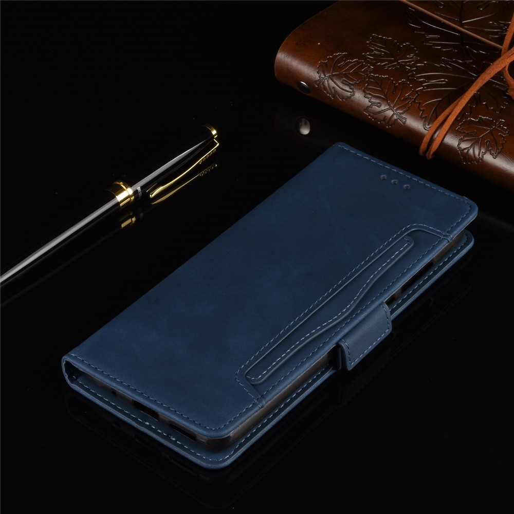 Multi-slot Leather Case Wallet Stand Shell for Sony Xperia 5 II - Black-11