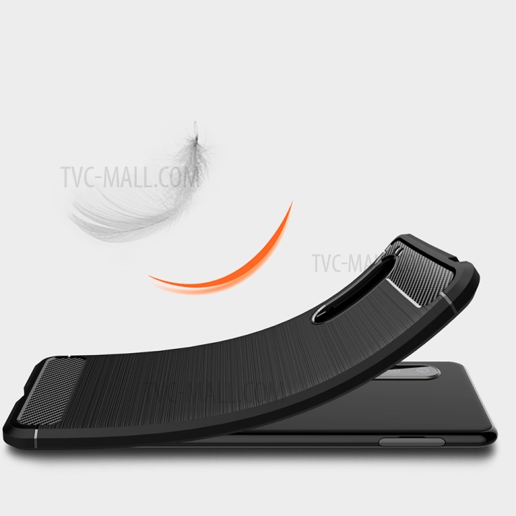 Fibra De Carbono TPU Escovado Caso Do Telefone Móvel Para Sony Xperia 5 II - Preto-6