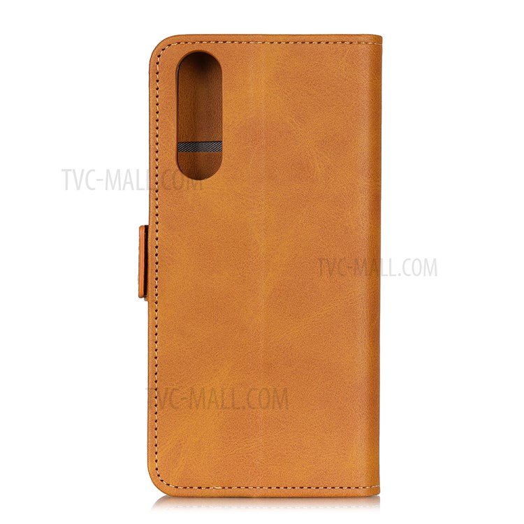 Magnetic Closure Leather Wallet Stand Case Shell for Sony Xperia 5 II - Brown-3