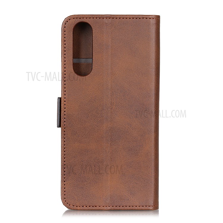Magnetic Closure Leather Wallet Stand Case Shell for Sony Xperia 5 II - Coffee-3