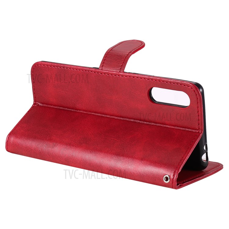 Zipper Pocket Wallet Leather Stand Case for Sony Xperia L4 - Red-6