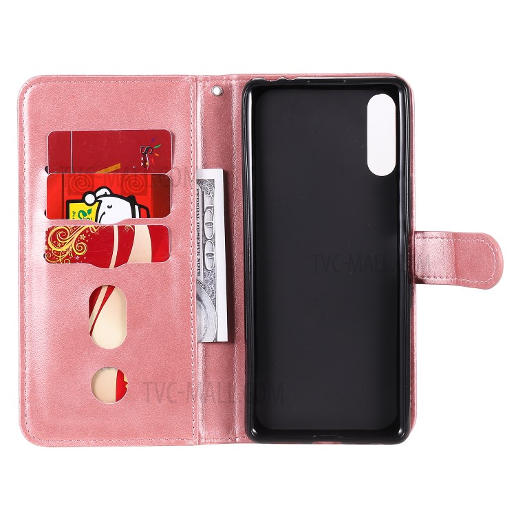 Zipper Pocket Wallet Leather Stand Case for Sony Xperia L4 - Rose Gold-5