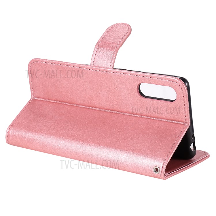 Zipper Pocket Wallet Leather Stand Case for Sony Xperia L4 - Rose Gold-6