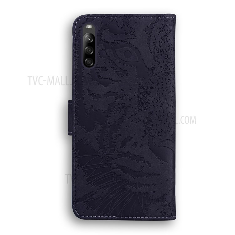 Imprinted Tiger Pattern PU Leather Magnetic Wallet Phone Case for Sony Xperia L4 - Black-8