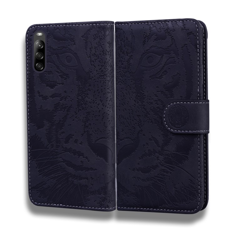 Imprinted Tiger Pattern PU Leather Magnetic Wallet Phone Case for Sony Xperia L4 - Black-9