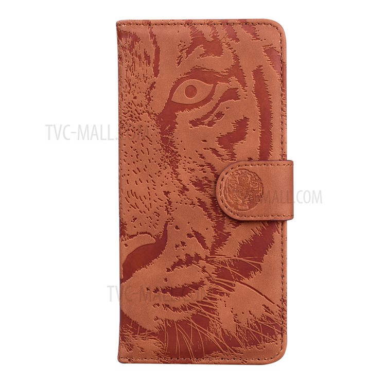 Imprinted Tiger Pattern PU Leather Magnetic Wallet Phone Case for Sony Xperia L4 - Brown-1
