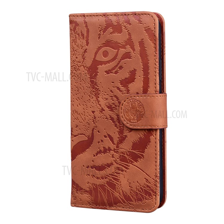 Imprinted Tiger Pattern PU Leather Magnetic Wallet Phone Case for Sony Xperia L4 - Brown-2