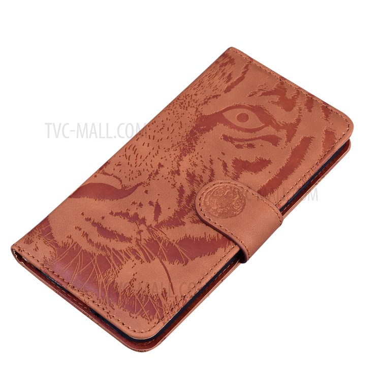 Imprinted Tiger Pattern PU Leather Magnetic Wallet Phone Case for Sony Xperia L4 - Brown-3