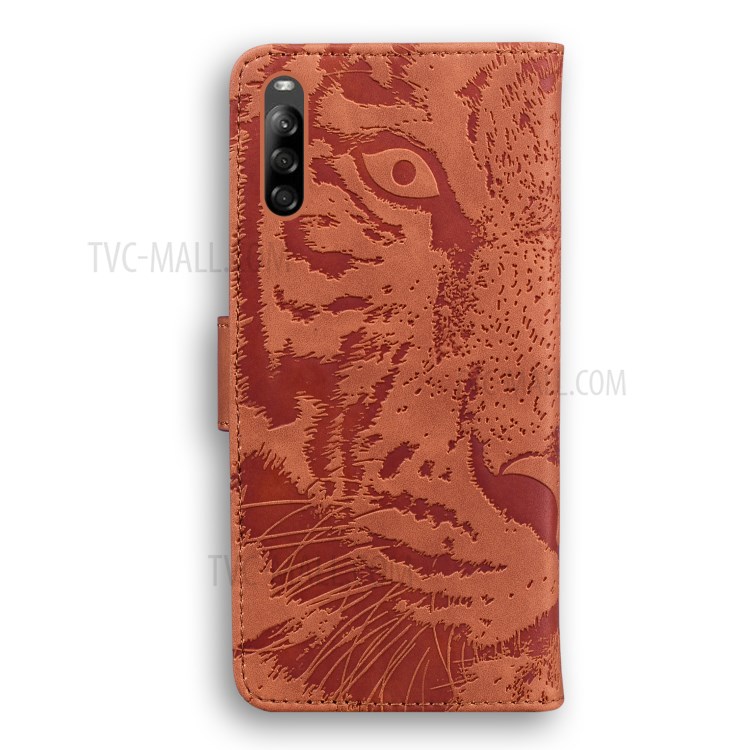 Imprinted Tiger Pattern PU Leather Magnetic Wallet Phone Case for Sony Xperia L4 - Brown-8