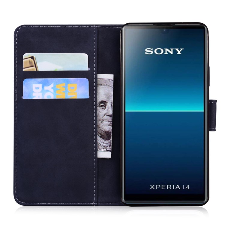 Leather Wallet Stand Phone Case for Sony Xperia L4 - Black-4